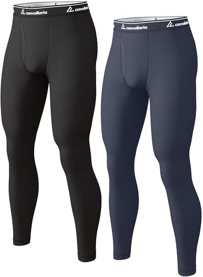 Men's Thermal Pants Fleece Lined Long Johns Compression Bottom Athletic Base Layer Cold Weather Gear 1 2 4 Pcs