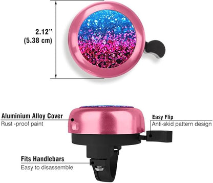 WIRESTER Pink Aluminum Round Bike Bell, Classic Ring Bicycle Bell, Bike Accessories Bell Ring for Adults Kids Girls Boys