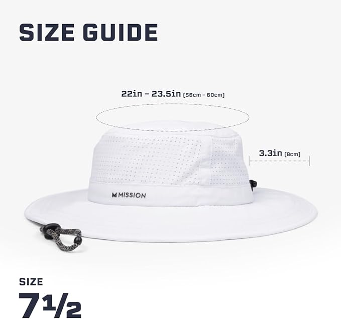 MISSION Cooling UPF Boonie Hat - Unisex Sun Hat for Hiking, Beach & Fishing - Sweat & Water Activated Technology