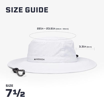 MISSION Cooling UPF Boonie Hat - Unisex Sun Hat for Hiking, Beach & Fishing - Sweat & Water Activated Technology