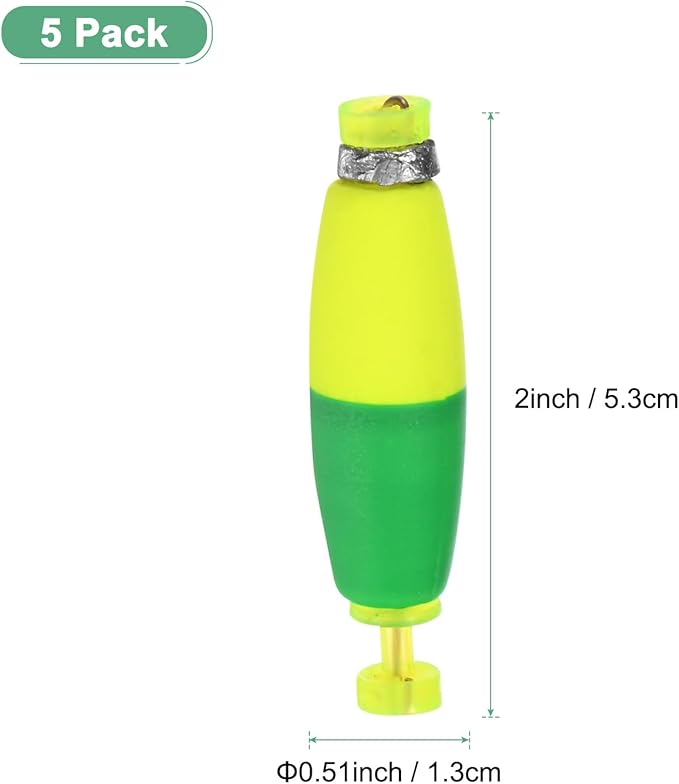 Fishing Bobbers Floats, EVA Foam Weighted Bobbers for Crappie/Bluegill/Trout Bass/Catfish, Clip-on Floats Slip Corks