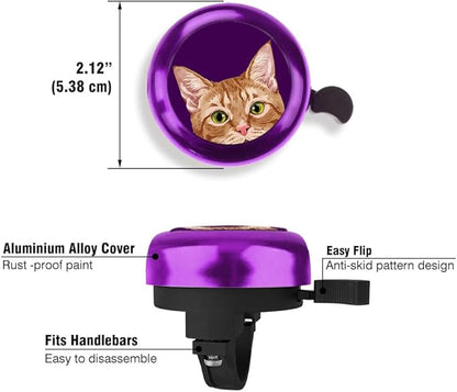 WIRESTER Purple Aluminum Round Bike Bell, Classic Ring Bicycle Bell, Bike Accessories Bell Ring for Adults Kids Girls Boys