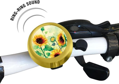 WIRESTER Gold Aluminum Round Bike Bell, Classic Ring Bicycle Bell, Bike Accessories Bell Ring for Adults Kids Girls Boys