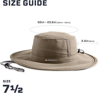 MISSION Cooling UPF Boonie Hat - Unisex Sun Hat for Hiking, Beach & Fishing - Sweat & Water Activated Technology