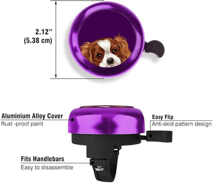 WIRESTER Purple Aluminum Round Bike Bell, Classic Ring Bicycle Bell, Bike Accessories Bell Ring for Adults Kids Girls Boys