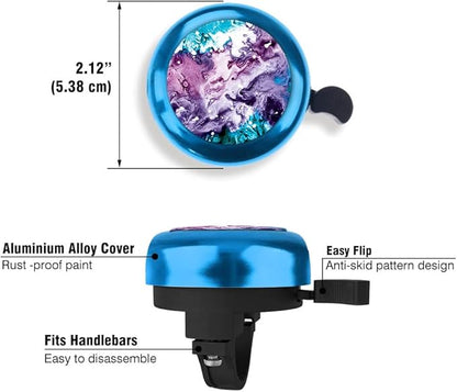 WIRESTER Blue Aluminum Round Bike Bell, Classic Ring Bicycle Bell, Bike Accessories Bell Ring for Adults Kids Girls Boys