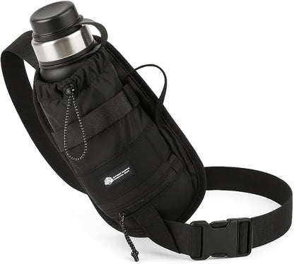 Waist Pack with Water Bottle Holder for Men Women Waist Bag Running Waist Pack Waterproof Dog Walking bag for Outdoor Travel Cycling Climbing Walking Fit All Phones (Bottle Not Included)