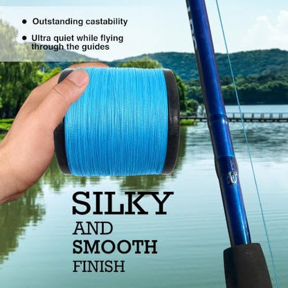 Reaction Tackle Braided Fishing Line - Pro Grade Power Performance for Saltwater or Freshwater Fish - Colored Fishing Line Braid for Extra Visibility