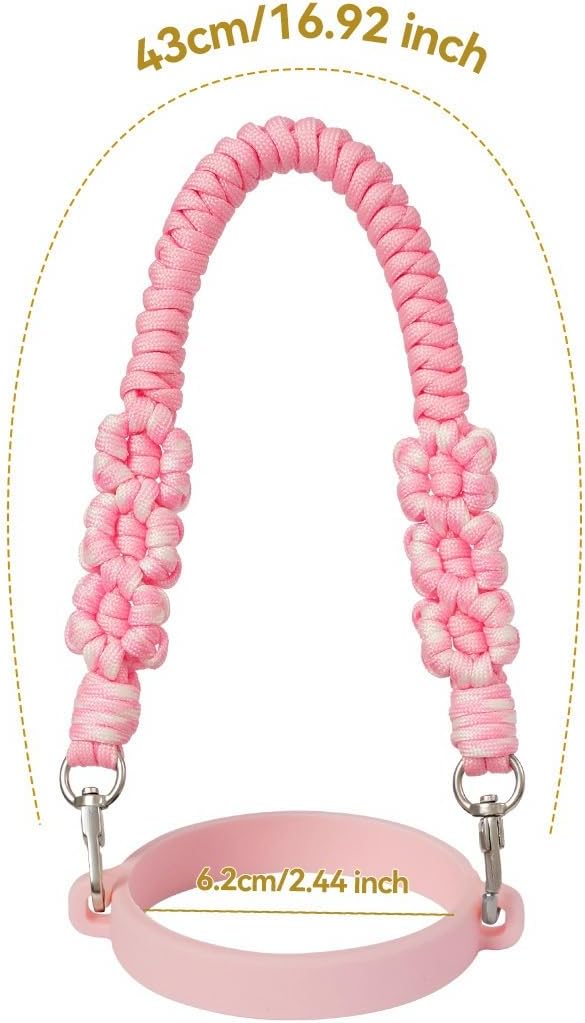 Outman Cup Accessories Set Water Bottle Holder Sling,Siliocne Straw Cover,Lipstick Holder Fits Most 16-40oz Water Bottles Compatible with Stanley Cup