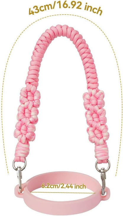 Outman Cup Accessories Set Water Bottle Holder Sling,Siliocne Straw Cover,Lipstick Holder Fits Most 16-40oz Water Bottles Compatible with Stanley Cup