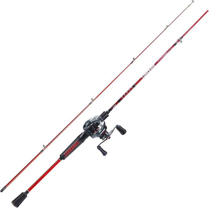 One Bass Fishing Rod and Reel Combo, IM7 Graphite 2 Pc Blank Baitcasting Combo, Spinning Rod with Super Polymer Handle