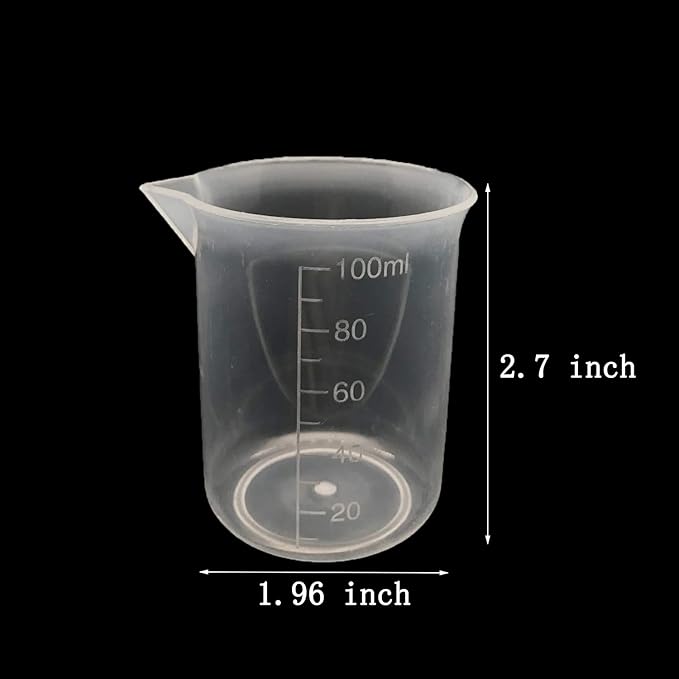 8 Pcs Epoxy Mixing Cups, 100ml/3.4oz Plastic Graduated Cup Clear Measuring Cup for Mixing Paint, Stain, Epoxy, Resin