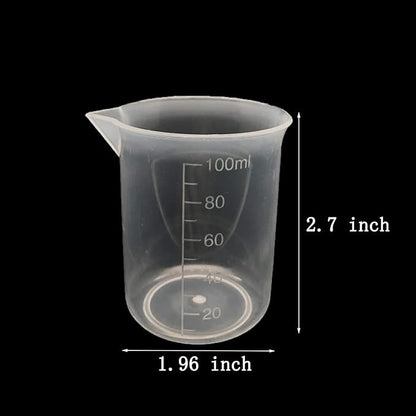 8 Pcs Epoxy Mixing Cups, 100ml/3.4oz Plastic Graduated Cup Clear Measuring Cup for Mixing Paint, Stain, Epoxy, Resin