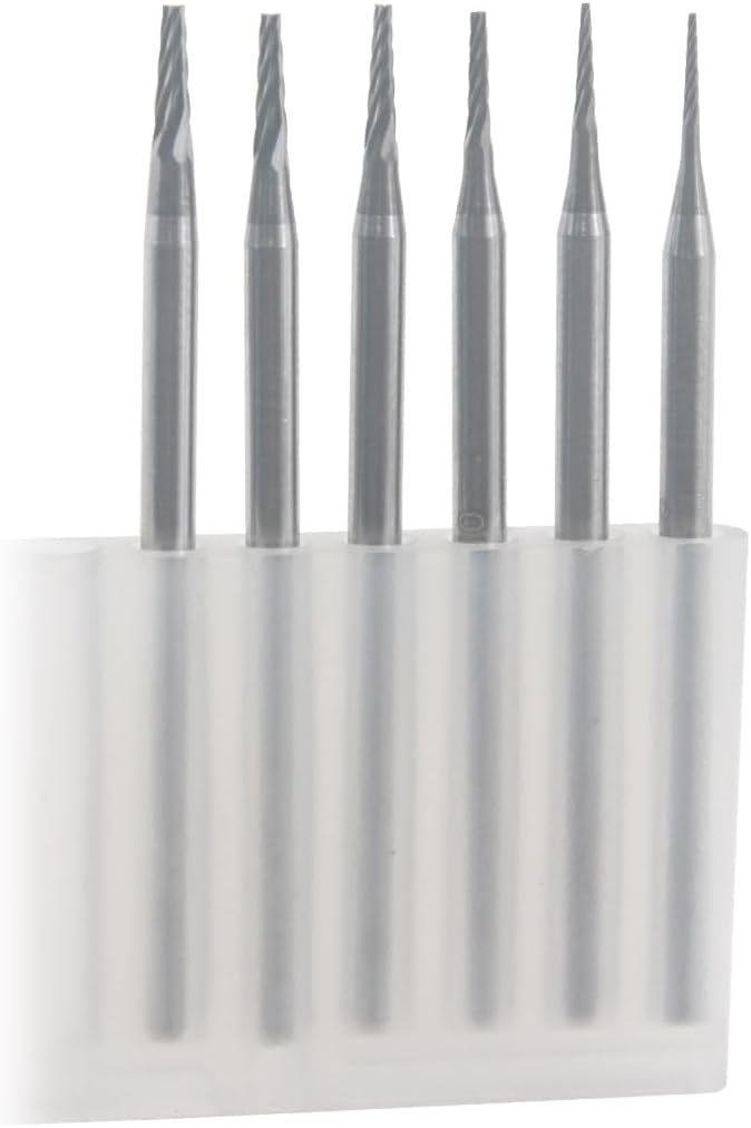 Luo ke 6 Pcs Oblique Pin Burr, 3/32'' Shank Cone Shape Burs Jewelry Making Tools for Rotary Tools
