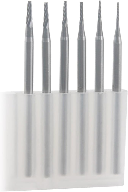 Luo ke 6 Pcs Oblique Pin Burr, 3/32'' Shank Cone Shape Burs Jewelry Making Tools for Rotary Tools
