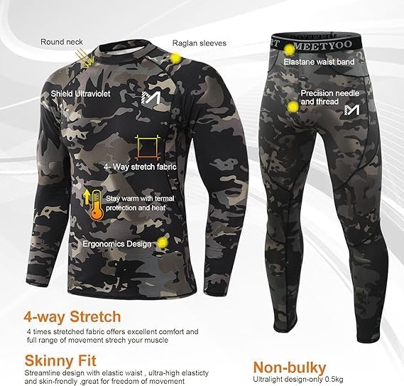 Men's Thermal Underwear Set Sport Long Johns Base Layer