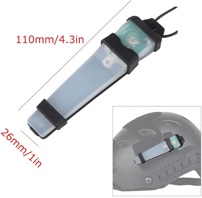 Helmet Signal Light - Waterproof Safety Flashing Survival Outdoor Sports Hunting Tactical Hiking Boating Cycling Personal Identification Marker With Hook Back (Black+Red)