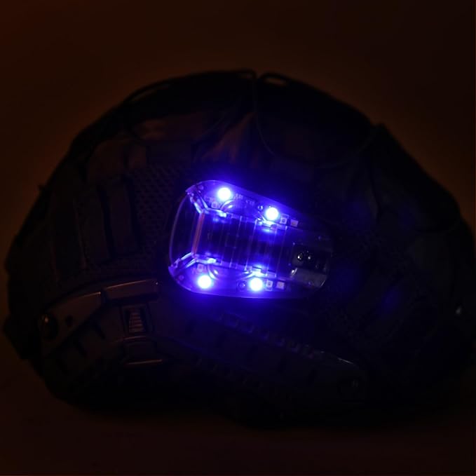 Tactical Helmet Light,4 Modes Visible LED IR Constant-on/Strobe,Waterproof Ladybird Lamp Survival Signal Light for Outdoor Sports Survival Signal Light,1*CR123A Battery Included.