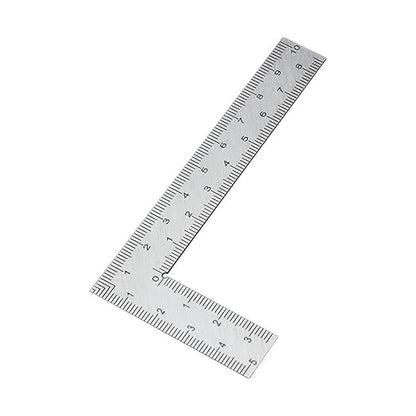 Stainless Steel Framing Square Ruler (5x10cm & 10x15cm), Double Scale Right Angle Measuring Tool for Carpentry & Woodworking
