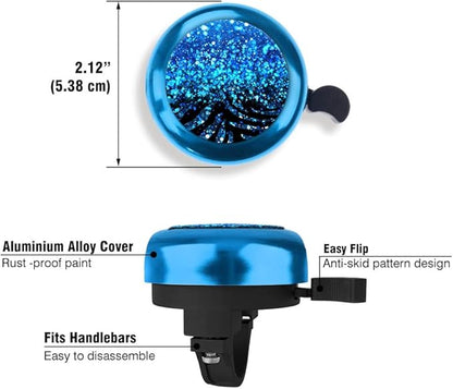 WIRESTER Blue Aluminum Round Bike Bell, Classic Ring Bicycle Bell, Bike Accessories Bell Ring for Adults Kids Girls Boys