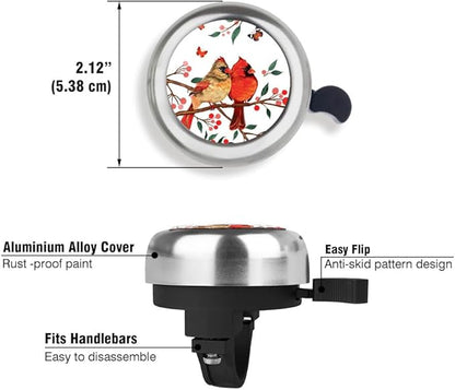 WIRESTER Silver Aluminum Round Bike Bell, Classic Ring Bicycle Bell, Bike Accessories Bell Ring for Adults Kids Girls Boys