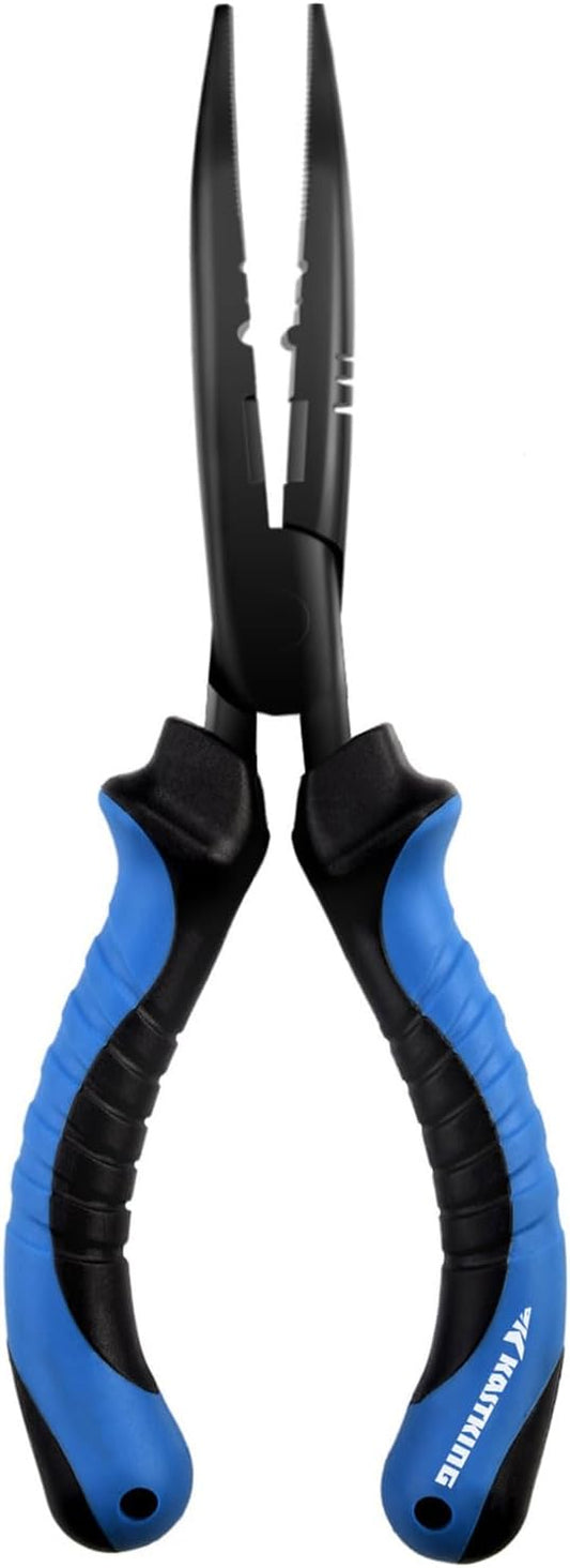 KastKing Intimidator Fishing Pliers, Corrosion Resistant Polymer Coated Fishing Tools, Tungsten Carbide Cutters, Saltwater Resistant Fishing Gear