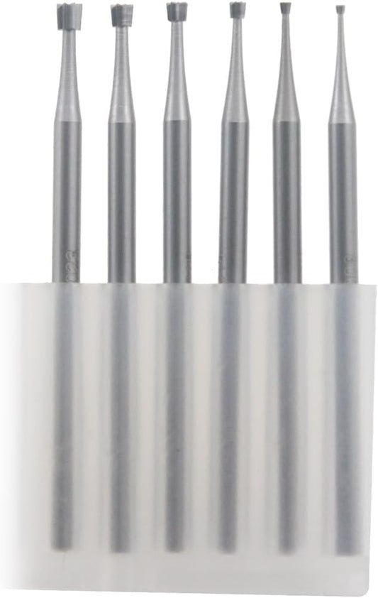 𝐋𝐮𝐨 𝐤𝐞 6 Pcs Inverted Trapezoidal Jewelry Cutting Burr - 3/32'' Shank Lapidary Making Tools Jewelry Engraving Bits for Rotary Tools ( 008 - 023 )
