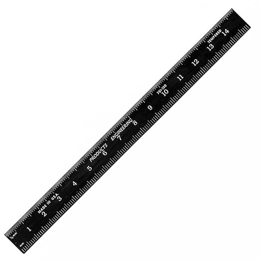 PEC Tools 6" x150mm Stainless Steel Ruler, 1/50" Thick X 1/2" Wide, Dual-Sided Accuracy of 0.5mm and 1mm, Clear Graduations, High Contrast, Made in USA