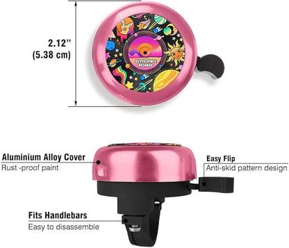 WIRESTER Pink Aluminum Round Bike Bell, Classic Ring Bicycle Bell, Bike Accessories Bell Ring for Adults Kids Girls Boys