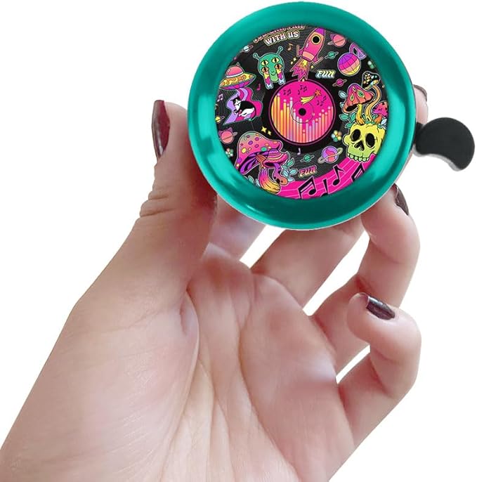 WIRESTER Green Aluminum Round Bike Bell, Classic Ring Bicycle Bell, Bike Accessories Bell Ring for Adults Kids Girls Boys