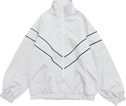 SOLY HUX Men's Y2k Zip Up Jacket Lightweight Windbreaker Outerwear Varsity Jackets