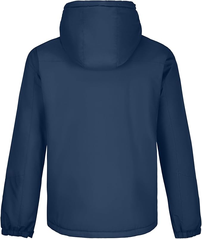 CAMELSPORTS Mens Winter Jacket Waterproof Warm Snow Ski Jackets Faux Fur Fleece Rain Coats with Removable Hood