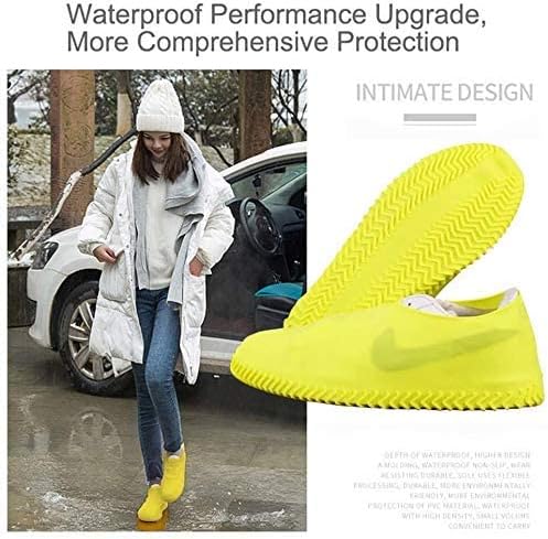 Waterproof Shoe Covers, Non-Slip Water Resistant Overshoes Silicone Rubber Rain Shoe Cover Outdoor cycling Protectors apply to Men, Women, Kids (Small, Yellow)