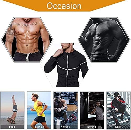 NINGMI Sauna Suit for Men Sweat - Long Sleeve Shirt Jacket Workout Body Shaper Zipper Top Slimming Fitness Trainer Gym