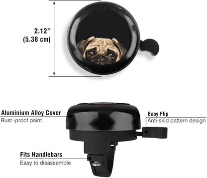 WIRESTER Cute Aluminum Round Bike Bell, Classic Ring Bicycle Bell, Bike Accessories Bell Ring for Adults Kids Girls Boys (Black, Red, Blue, Purple)