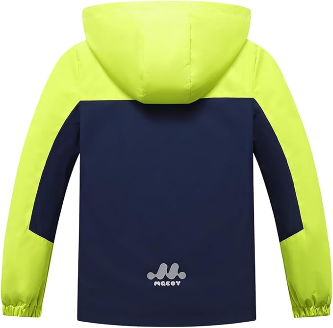 MGEOY Boys Girls Rain Jackets Lightweight Waterproof Hooded Raincoats Windbreakers for Kids 4-14Y