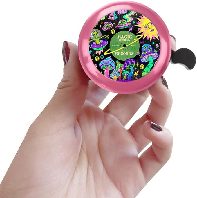 WIRESTER Pink Aluminum Round Bike Bell, Classic Ring Bicycle Bell, Bike Accessories Bell Ring for Adults Kids Girls Boys