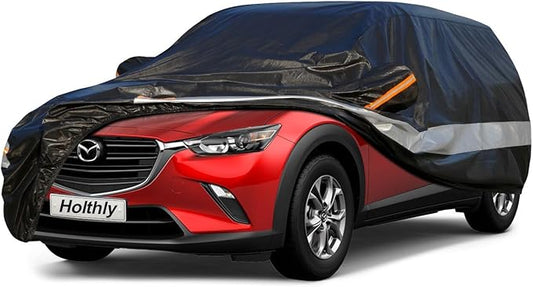 100% Waterproof Outdoor Car Covers for SUV, 10 Layers Car Cover Waterproof All Weather Rain Snow UV Protection. Custom Fit for KIA Seltos, Honda Element, Toyota CHR, Mazda CX30 CX-30,etc