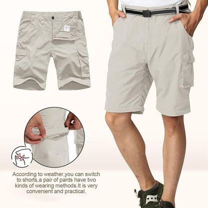 Mens Hiking Pants Convertible Quick Dry Zip Off Fishing Travel Safari Pants