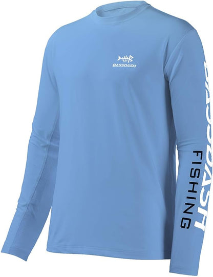 BASSDASH Fishing T Shirts for Men UV Sun Protection UPF 50+ Long Sleeve Tee T-Shirt