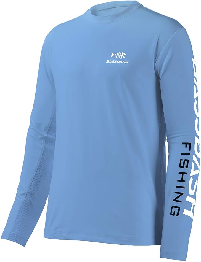 BASSDASH Fishing T Shirts for Men UV Sun Protection UPF 50+ Long Sleeve Tee T-Shirt
