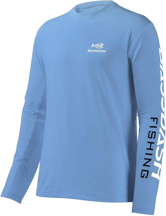 BASSDASH Fishing T Shirts for Men UV Sun Protection UPF 50+ Long Sleeve Tee T-Shirt