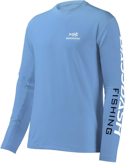 BASSDASH Fishing T Shirts for Men UV Sun Protection UPF 50+ Long Sleeve Tee T-Shirt