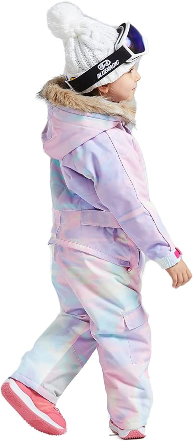 Kids Girls Boys Waterproof Colorful One Piece Snowsuits Coveralls Ski Suits Jackets Winter Jumpsuits