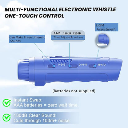 ZHT Electronic Whistle for Coaches, Referees, Teachers - 3 Tones & 3 High Volume, Handheld Whistles with Lanyard - Sports Whistle for Volleyball Soccer, Outdoor Camping, Emergency Safety