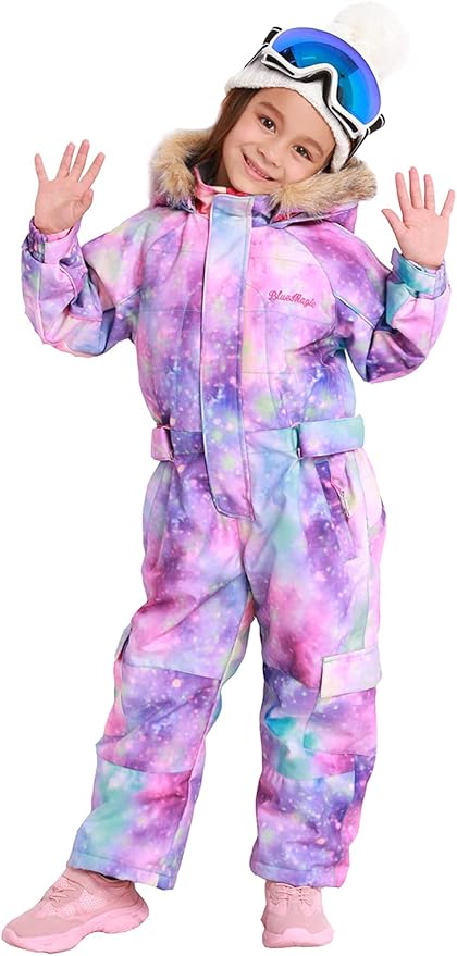 Kids Girls Boys Waterproof Colorful One Piece Snowsuits Coveralls Ski Suits Jackets Winter Jumpsuits