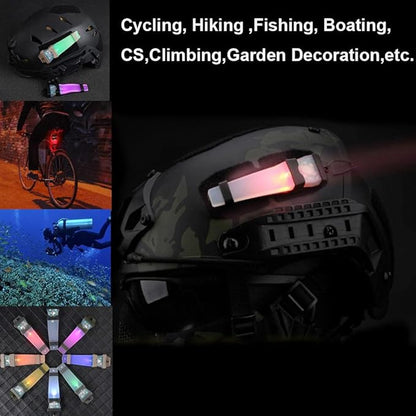 Helmet Signal Light Waterproof Safety Flashing Survival Outdoor Sports Hunting Tactical Hiking Boating Cycling Personal ID Marker Light Hook Back (Tan+Blue)