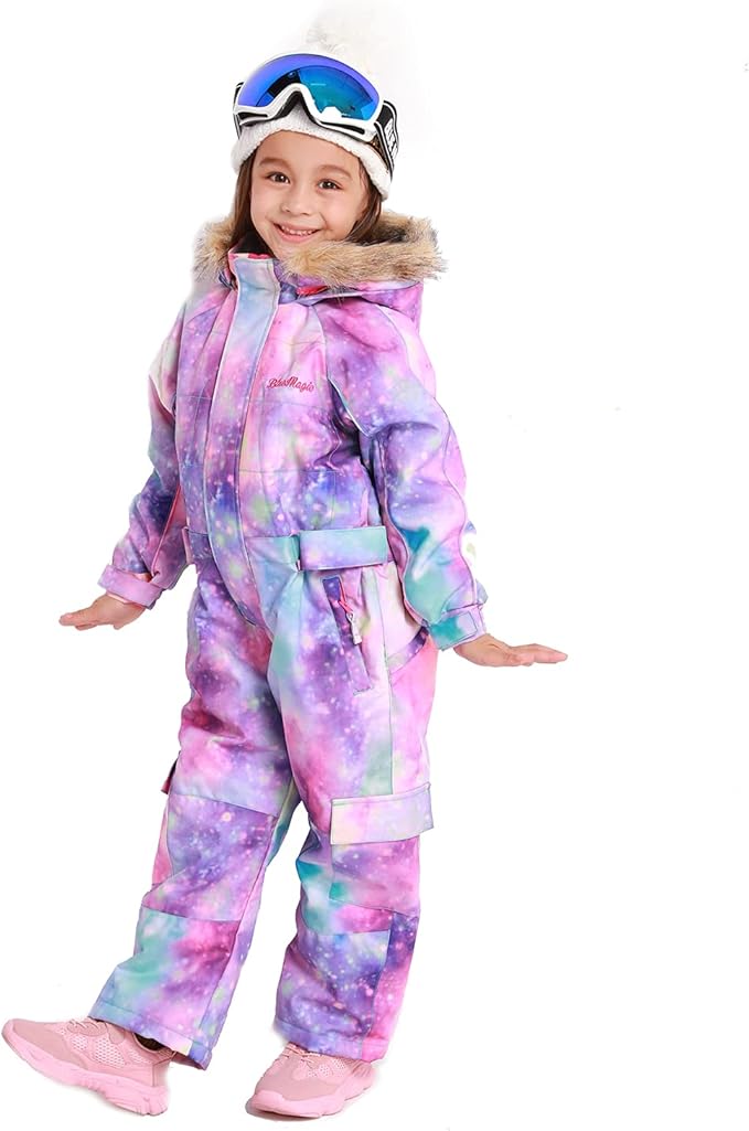 Kids Girls Boys Waterproof Colorful One Piece Snowsuits Coveralls Ski Suits Jackets Winter Jumpsuits