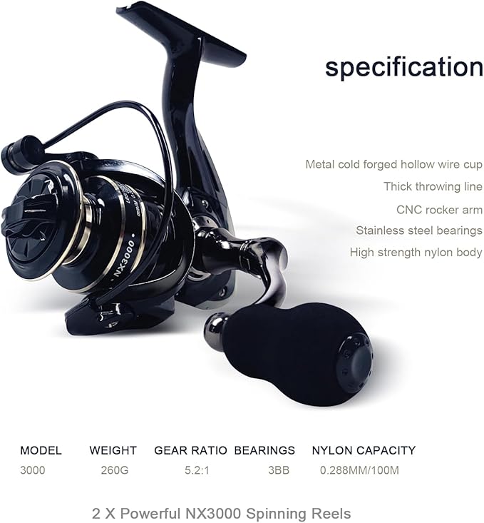 Fishing Rod Reel Combos, 2PCS 2.1m/6.89ft Collapsible Fishing Rods + 2PCS Spinning Reels + Fishing Lines Fishing Lures Carrier Bag, Telescopic Fishing Pole Set Sea Saltwater Freshwater Kit
