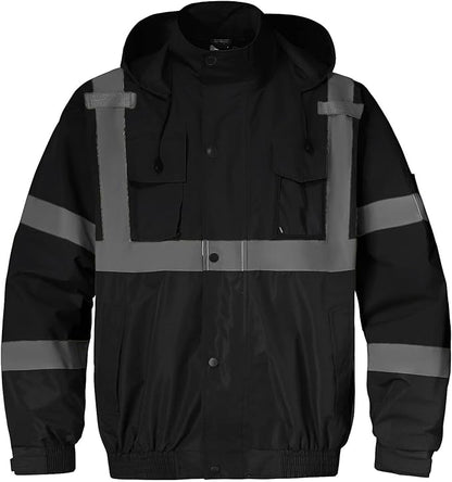 SKSAFETY Hi Vis Reflective Rain suits for Men Waterproof - High Vis Safety Rain Jacket, High Visibility Raincoat for Men